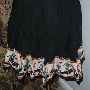 Scooter square dance skirt black with cowboys med